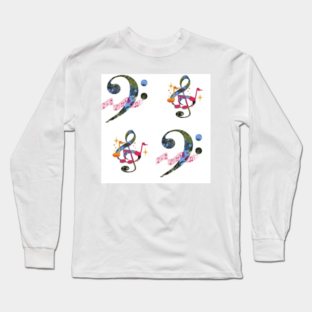 Musical notes Long Sleeve T-Shirt by Avivacreations